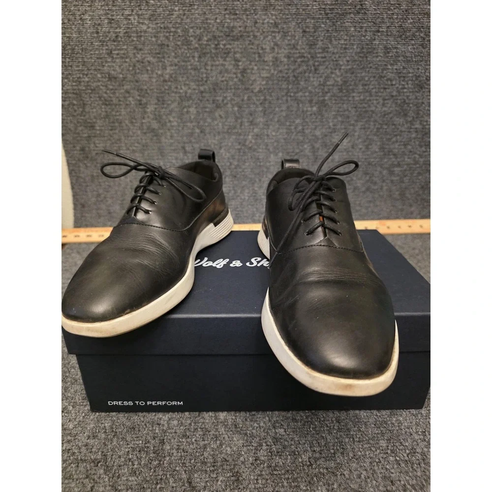 Wolf & Shepherd Shoes Mens Size 8 Black Leather Dress Lace Up Crossover Longwing